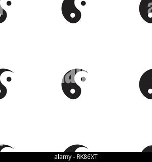 Vector seamless pattern, background with Yin Yang symbol Stock Vector