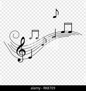 Music notes, musical design element, isolated, vector illustration