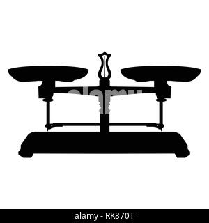 Balance scales isolated on white background. Vector illustration. Scale icon. Justice Stock Vector