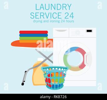 Laundry service vector illustration design. Cleaning concept Stock Vector