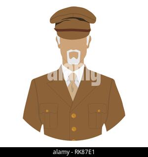 Vector illustration of soldier, commander, major general woman avatar ...