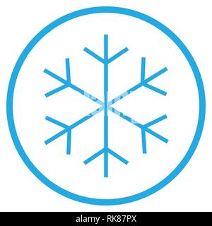 Vector icon simple, silhouette snowflake sign, symbol isolated on white background. Refrigerator, conditioner sign Stock Vector