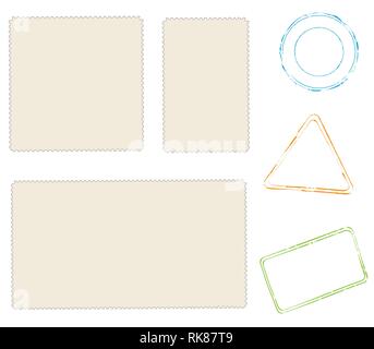 Vector collection of empty post marks and stamps Stock Vector