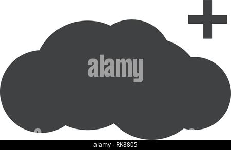 Simple flat upload, add cloud vector icon. Upload sign, symbol Stock Vector