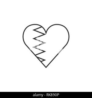 Bahrain flag icon in a heart shape in black outline flat design. Independence day or National day holiday concept. Stock Vector