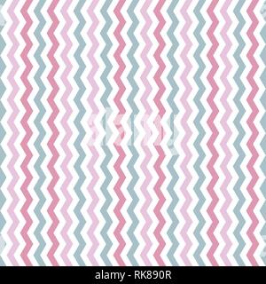 Vector Chevron Seamless Pattern. Blue and pink chevron or zig zag pattern. Stock Vector