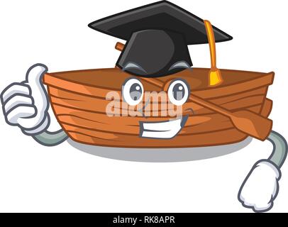 Graduation wooden boats isolated with the cartoons Stock Vector