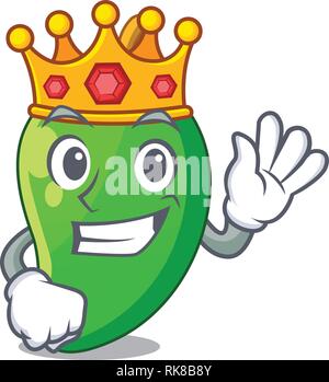 King green mango isolated with the mascot Stock Vector