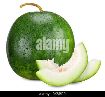 Winter melon isolated on white cllipping path. Stock Photo