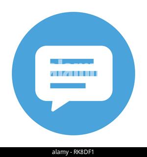 Vector of Chat icon in Blue Circle line, Flat icon circle shape isolated on white background. The graphic element for design - vector iconic design Stock Vector