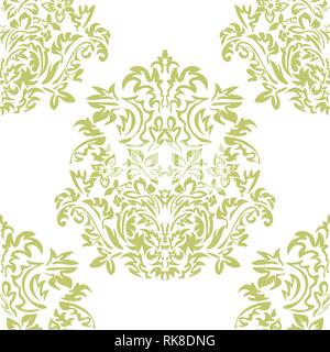 Seamless floral Damascus wallpaper pattern. Vector illustration. Stock Vector
