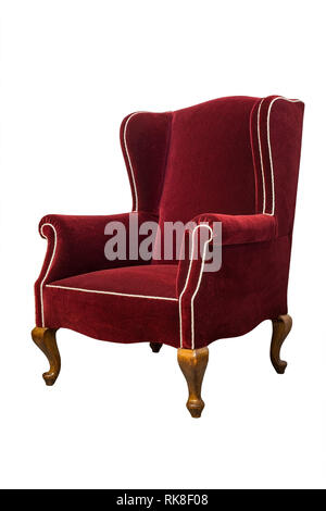 Classic luxury armchair with clipping path isolated on white Stock Photo