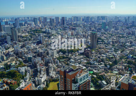 Elevated cityscape of Tokyo, Japan Stock Photo