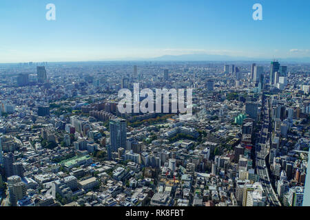 Elevated cityscape of Tokyo, Japan Stock Photo