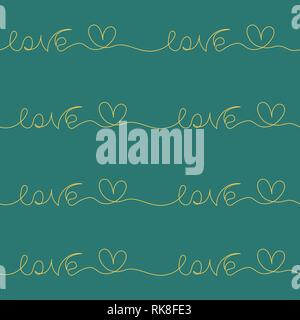 Vector seamless pattern with hand inscriptions love. Stock Vector