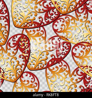 Vector seamless pattern of hearts background. Endless illustration can be used for wallpaper, pattern fills, web page, background, surface textures, i Stock Vector
