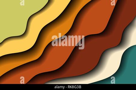Colorful contrast corporate waves background. Vector design Stock Vector