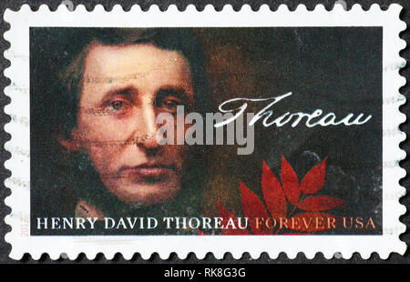 Henry David Thoreau on american postage stamp Stock Photo Alamy