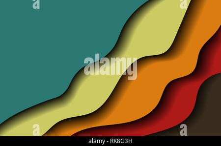 Colorful contrast corporate waves background. Vector design Stock Vector