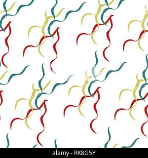 Vector Seamless Colorful Overlapping Color Lines Pattern Background. Stock Vector