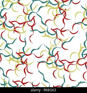 Vector Seamless Colorful Overlapping Color Lines Pattern Background. Stock Vector
