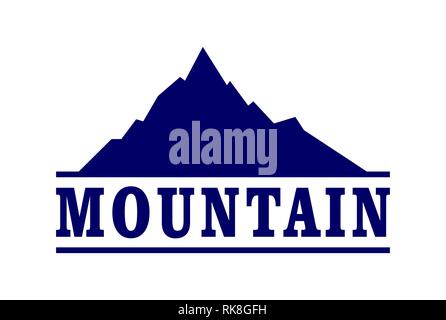 abstract mountain blue concept logo icon flat design Stock Photo