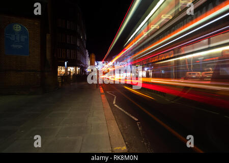 Light trails in Brighton Stock Photo