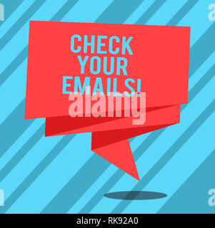 Check Email Text Back Text sign showing Check Your Emails. Conceptual photo have look at your ...