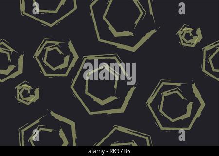 Seamless, abstract background pattern made brush strokes in flower abstraction in green color. Modern, decorative vector art. Stock Vector