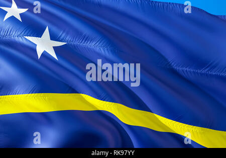 Curaçao waving and closeup flag illustration. Perfect for background or ...
