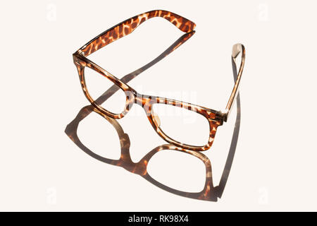 Vintage glasses on white background with the shadow Stock Photo