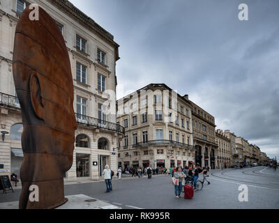 Sanna sculpture by Jaune Plensa, Place de la Comedie, Bordeaux, Gironde Department, Aquitaine, France Stock Photo