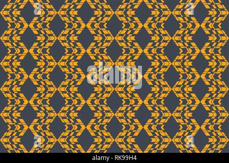 Seamless abstract background pattern made with geometric shapes (rhombus and parallelogram). Decorative vector art in yellow and grey colors. Stock Vector