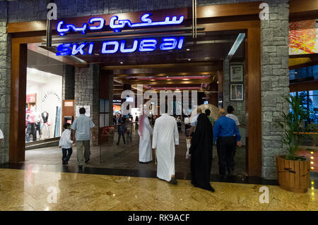 Main entrance to the Ski Dubai inside the Mall of the Emirates shopping mall in Dubai in downtown Dubai at interchange four on Sheikh Zayed road in th Stock Photo