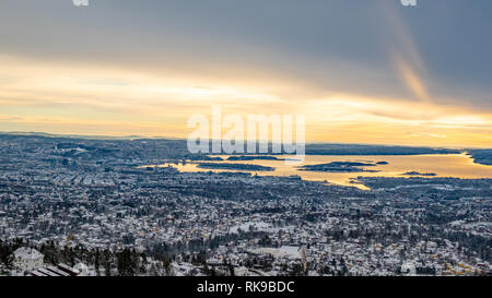 Aerial photo of the Oslo fjord, Norway Stock Photo