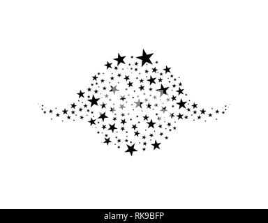 Stars In Circle Vector Illustration. Flat icon star frame symbol Stock Vector