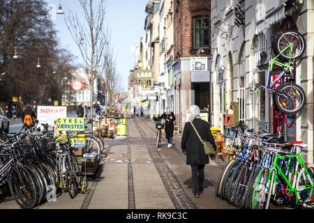 Norrebrogade in Norrebro district in Copenhagen, Denmark Stock Photo