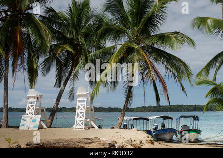 Beautiful coastline around Playa Boca Del Drago on Isla Colon - Bocas Del Toro Archipelago, Panama Stock Photo