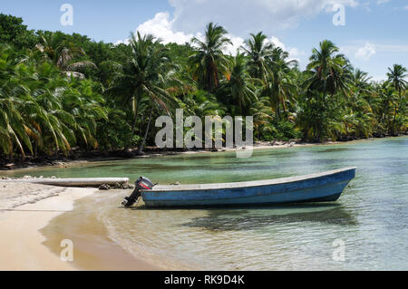 Beautiful coastline around Playa Boca Del Drago on Isla Colon - Bocas Del Toro Archipelago, Panama Stock Photo