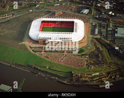 aerial view taken in 1998 of Sunderland AFC's Stadium of Light Stock Photo