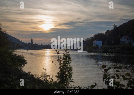 Sunset in heidelberg Stock Photo