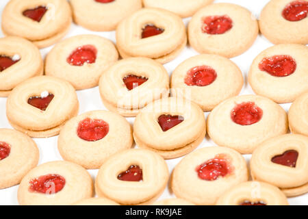 Jam filled biscuits Stock Photo