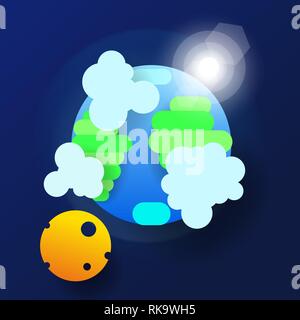 The Globe In Space In The Style Of Paper. Vector Illustration For Your Design. Stock Vector