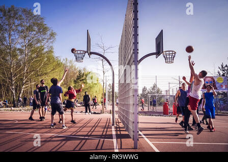 Berlin Schöneberg Park am Gleisdreieck Basketball Stock Photo
