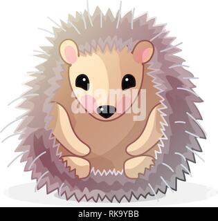 vector cartoon animal clipart: cute hedgehog Stock Vector