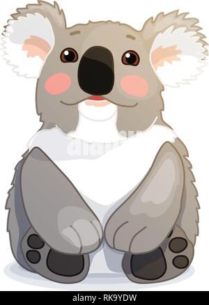 vector cartoon animal clipart: lovely koala bear Stock Vector