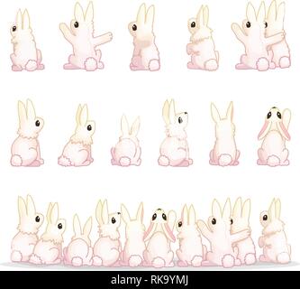 vector cartoon animal clipart: rabbits bunny hare Stock Vector