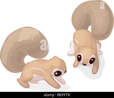 vector cartoon animal clipart: cute squirrel xerus Stock Vector