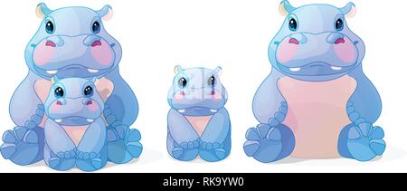 vector cartoon animal clipart: hippo Stock Vector