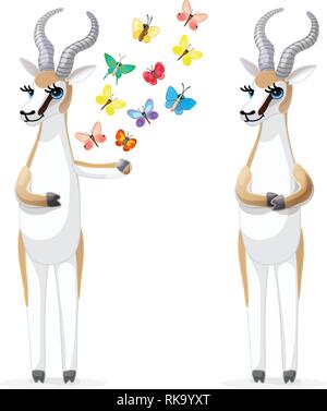 vector cartoon animal clipart: gazelle dorcas Stock Vector